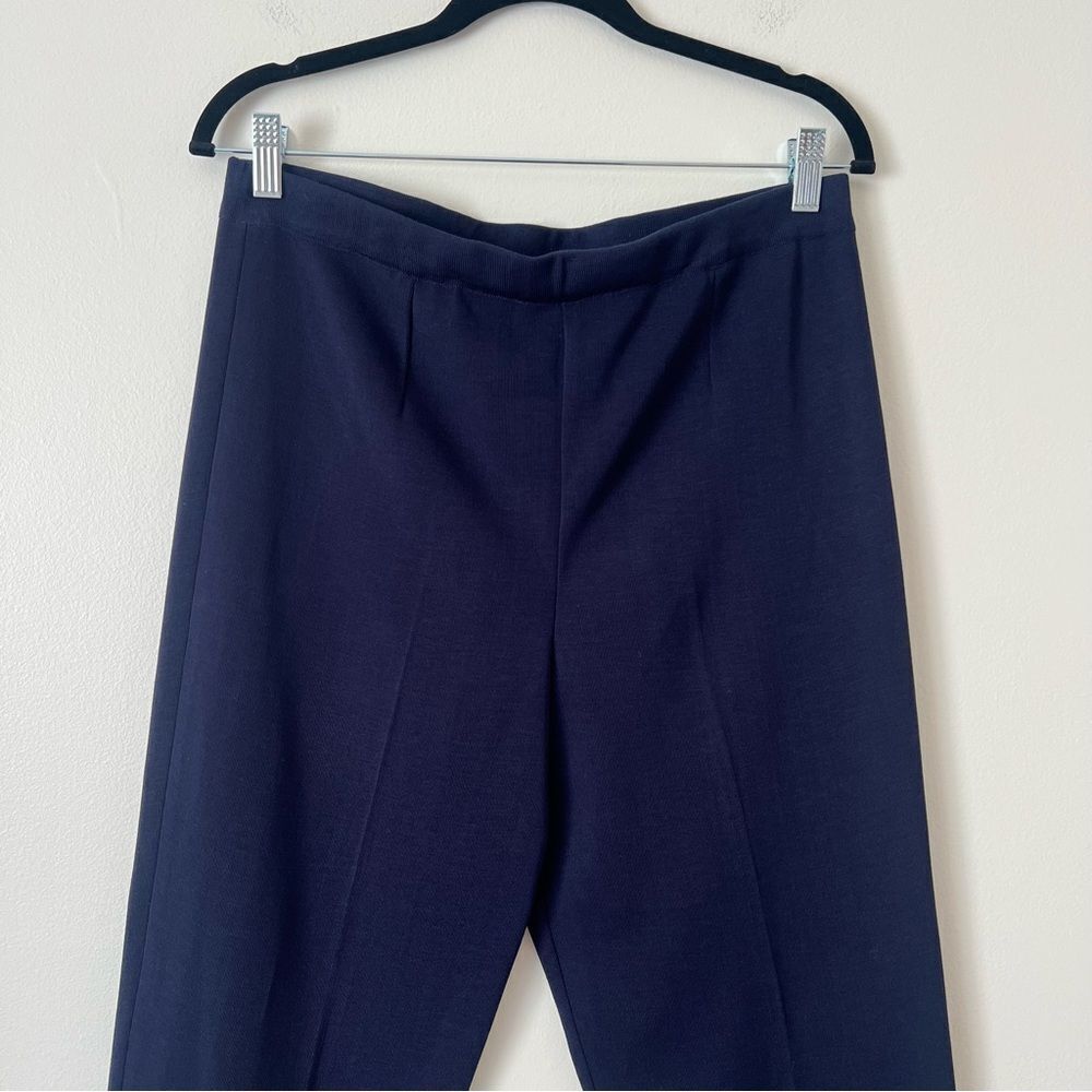 Ming Wang Straight Leg Knit Pull on Pants Navy Blue Size Large Petite - Picture 3 of 8
